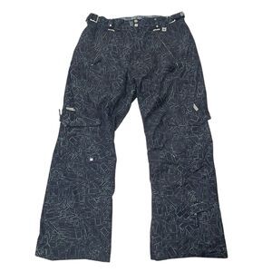 Ride Snowboards Cargo Snow Pants Mens Large Navy Cell Series Ankle Zip Winter